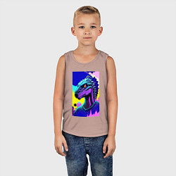Майка детская хлопок Funny dinosaur - fantasy - neural network, цвет: пыльно-розовый — фото 2