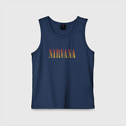Майка детская хлопок Nirvana logo, цвет: тёмно-синий