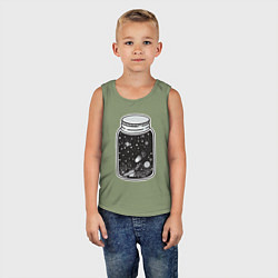 Майка детская хлопок Космос в банке, цвет: авокадо — фото 2