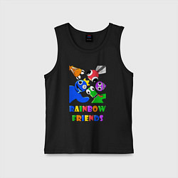 Майка детская хлопок Rainbow Friends персонажи, цвет: черный