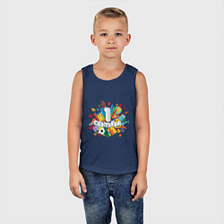 Майка детская хлопок 1 сентября - день знаний, цвет: тёмно-синий — фото 2