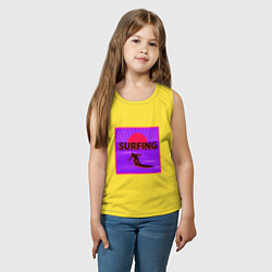 Майка детская хлопок Сёрфинг в стиле киберпанк, цвет: желтый — фото 2