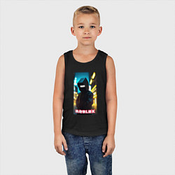 Майка детская хлопок Roblox cyberpunk, цвет: черный — фото 2