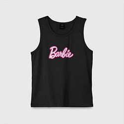 Майка детская хлопок Барби Фильм Логотип, цвет: черный