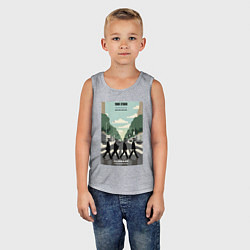 Майка детская хлопок Skibidi toilet Beatles cameramen, цвет: меланж — фото 2