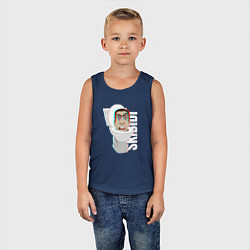 Майка детская хлопок Skibidi Toilet G-toilet, цвет: тёмно-синий — фото 2