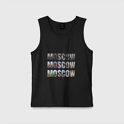 Майка детская хлопок Moscow - Москва, цвет: черный