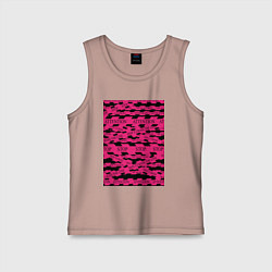 Майка детская хлопок Розовая стоп лента Абстракция с заградительной лен, цвет: пыльно-розовый