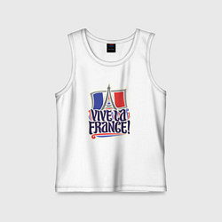 Майка детская хлопок Vive la France, цвет: белый