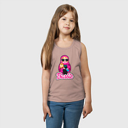 Майка детская хлопок Девочка Барби, цвет: пыльно-розовый — фото 2