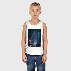 Майка детская хлопок Cyberpank, цвет: белый — фото 2