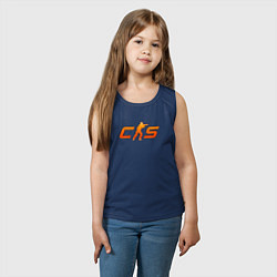 Майка детская хлопок CS 2 orange logo, цвет: тёмно-синий — фото 2