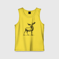 Майка детская хлопок Лось сбоку, цвет: желтый