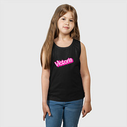 Майка детская хлопок Viktoria - barbie style, цвет: черный — фото 2