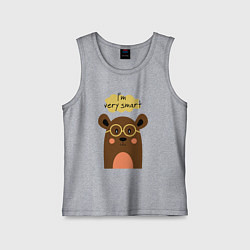 Майка детская хлопок Я очень умный, цвет: меланж