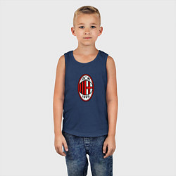 Майка детская хлопок Футбольный клуб Milan, цвет: тёмно-синий — фото 2