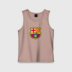 Майка детская хлопок Barcelona fc sport, цвет: пыльно-розовый
