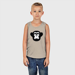 Майка детская хлопок Морда шимпанзе, цвет: миндальный — фото 2