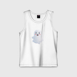 Майка детская хлопок Веселое привидение, цвет: белый