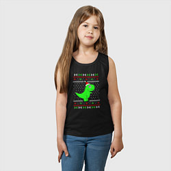 Майка детская хлопок Динозаврик в узорах, цвет: черный — фото 2