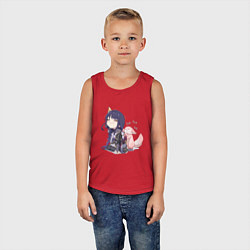 Майка детская хлопок Шогун Райден и лисичка Мико, цвет: красный — фото 2