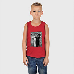 Майка детская хлопок Depeche Mode - Dave Gahan by Anton Corbijn, цвет: красный — фото 2
