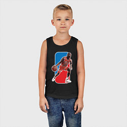 Майка детская хлопок Jordan play, цвет: черный — фото 2