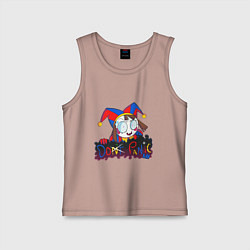 Майка детская хлопок Pomni dont panic, цвет: пыльно-розовый