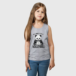 Майка детская хлопок Panda volleyball, цвет: меланж — фото 2