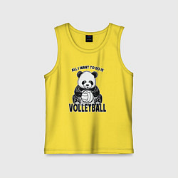 Майка детская хлопок Panda volleyball, цвет: желтый