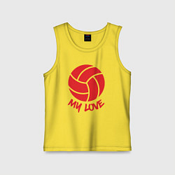 Майка детская хлопок Volleyball my love, цвет: желтый