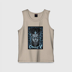 Майка детская хлопок Static-X - Wayne head, цвет: миндальный