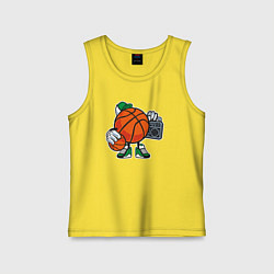 Майка детская хлопок Хип-хоп баскетбол, цвет: желтый