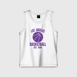 Майка детская хлопок Basketball Los Angeles, цвет: белый