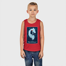 Майка детская хлопок Мононоке волчица, цвет: красный — фото 2
