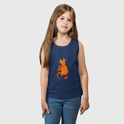 Майка детская хлопок Оранжевый дракон, цвет: тёмно-синий — фото 2