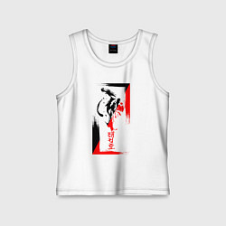 Майка детская хлопок Боевые искуства black and red, цвет: белый