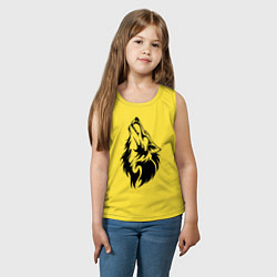 Майка детская хлопок Воющий волк, цвет: желтый — фото 2