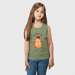 Майка детская хлопок Король капибара: я прелесть, цвет: авокадо — фото 2
