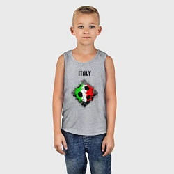 Майка детская хлопок Команда Италии, цвет: меланж — фото 2
