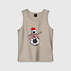 Майка детская хлопок Soccer snowman, цвет: миндальный
