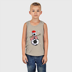 Майка детская хлопок Soccer snowman, цвет: миндальный — фото 2