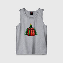 Майка детская хлопок Рождественский подарок, цвет: меланж