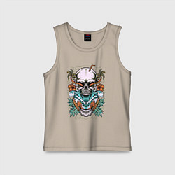 Детская майка Череп волны пальмы