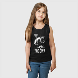 Майка детская хлопок Русский медведь, цвет: черный — фото 2