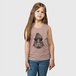 Майка детская хлопок Капибара хипстер, цвет: пыльно-розовый — фото 2