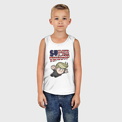 Майка детская хлопок Супер Трамп, цвет: белый — фото 2