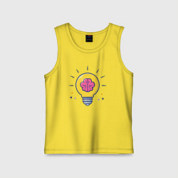 Майка детская хлопок Мозг в лампочке, цвет: желтый