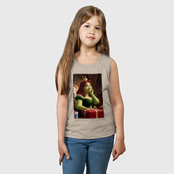 Майка детская хлопок Шрек: Фиона с подарками, цвет: миндальный — фото 2