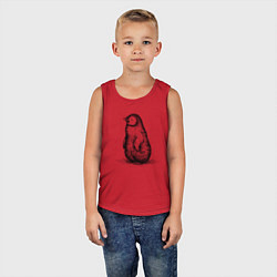 Майка детская хлопок Пингвиненок пушистый, цвет: красный — фото 2
